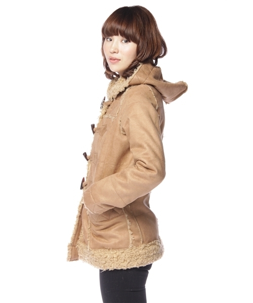 mystic（ミスティック）の「フェイクムートンダッフル（ダッフルコート・レディース・キャメル/ブラック/ベージュ・FREE）」の8枚目の写真