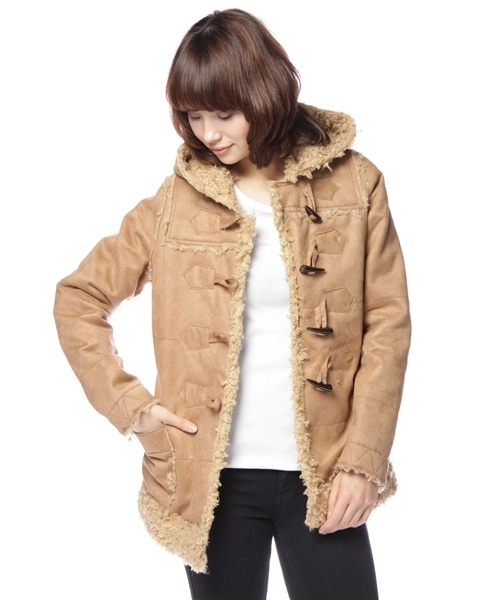 mystic（ミスティック）の「フェイクムートンダッフル（ダッフルコート・レディース・キャメル/ブラック/ベージュ・FREE）」の7枚目の写真