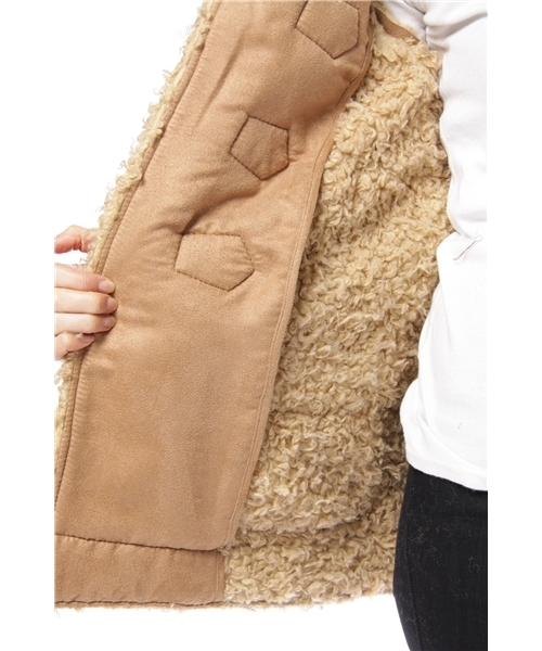 mystic（ミスティック）の「フェイクムートンダッフル（ダッフルコート・レディース・キャメル/ブラック/ベージュ・FREE）」の5枚目の写真