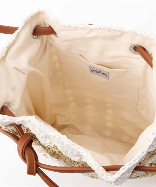 Casselini（キャセリーニ）の「casselini:ミックスカラートート（トートバッグ・レディース・ブラック/ホワイト・ONE SIZE）」の6枚目の写真