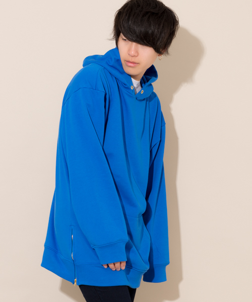 MANGROVE（マングローブ）の「【MANGROVE】スウェット裾ZIPプルオーバーBIGパーカー（パーカー・メンズ・ベージュ/ネイビー/マスタード/ホワイト/ブラック/グレー/チャコールグレー/ブルー/ダークグレー/杢グレー・FREE）」の9枚目の写真