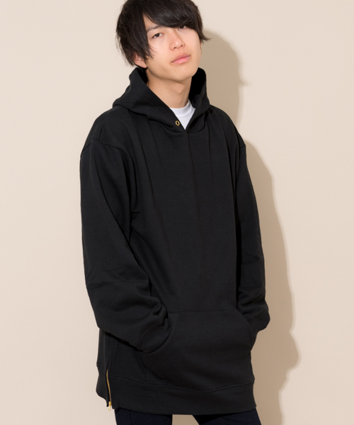 MANGROVE（マングローブ）の「【MANGROVE】スウェット裾ZIPプルオーバーBIGパーカー（パーカー・メンズ・ベージュ/ネイビー/マスタード/ホワイト/ブラック/グレー/チャコールグレー/ブルー/ダークグレー/杢グレー・FREE）」の3枚目の写真