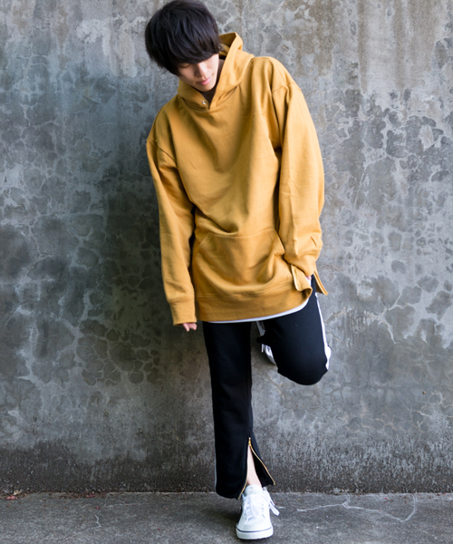 MANGROVE（マングローブ）の「【MANGROVE】スウェット裾ZIPプルオーバーBIGパーカー（パーカー・メンズ・ベージュ/ネイビー/マスタード/ホワイト/ブラック/グレー/チャコールグレー/ブルー/ダークグレー/杢グレー・FREE）」の20枚目の写真