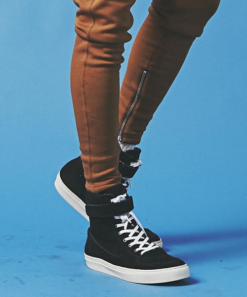 CHORD NUMBER EIGHT(コードナンバーエイト)の「SUEDE ZIP SNEAKER(スニーカー・メンズ・ブラック×ホワイト/ベージュ/ブラック・25cm/26cm/24cm/28cm/27cm)」の6枚目の写真