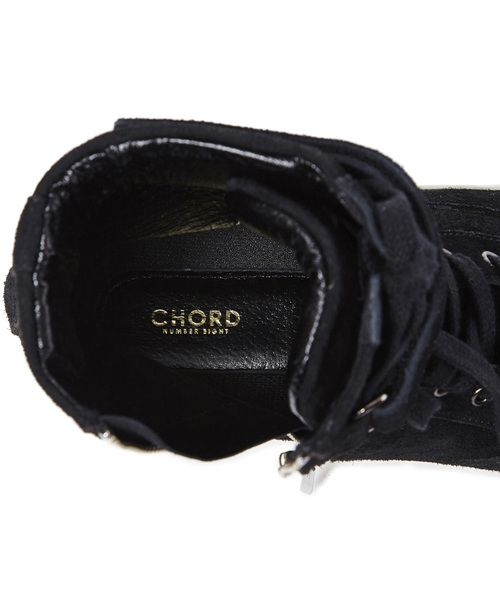 CHORD NUMBER EIGHT(コードナンバーエイト)の「SUEDE ZIP SNEAKER(スニーカー・メンズ・ブラック×ホワイト/ベージュ/ブラック・25cm/26cm/24cm/28cm/27cm)」の13枚目の写真