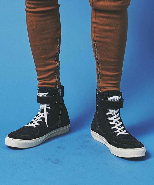 CHORD NUMBER EIGHT(コードナンバーエイト)の「SUEDE ZIP SNEAKER(スニーカー・メンズ・ブラック×ホワイト/ベージュ/ブラック・25cm/26cm/24cm/28cm/27cm)」の4枚目の写真