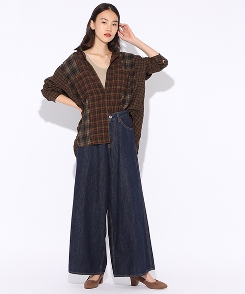 niko and...（ニコアンド）の「20ハギハギビッグシャツ【niko and ...】（シャツ/ブラウス・レディース・レッド/ベージュ/グレー・MEDIUM/LARGE）」の9枚目の写真