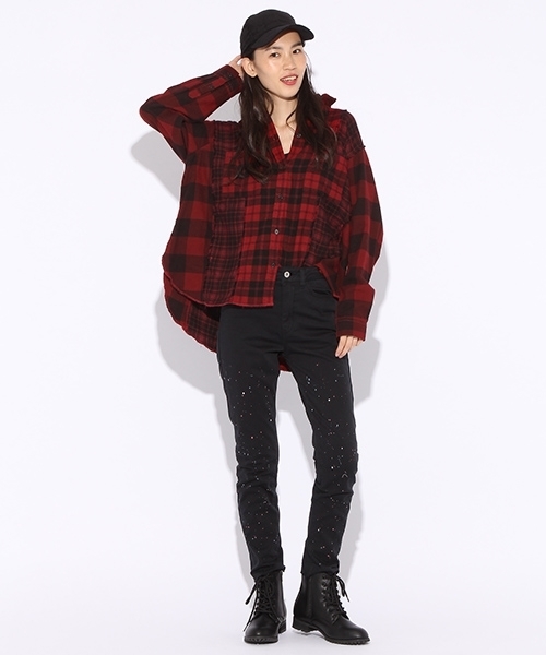 niko and...（ニコアンド）の「20ハギハギビッグシャツ【niko and ...】（シャツ/ブラウス・レディース・レッド/ベージュ/グレー・MEDIUM/LARGE）」の17枚目の写真