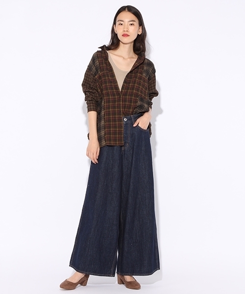 niko and...（ニコアンド）の「20ハギハギビッグシャツ【niko and ...】（シャツ/ブラウス・レディース・レッド/ベージュ/グレー・MEDIUM/LARGE）」の4枚目の写真