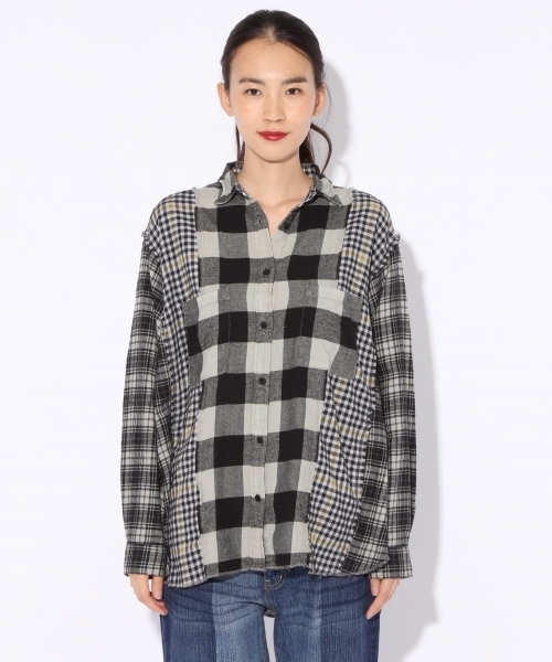 niko and...（ニコアンド）の「20ハギハギビッグシャツ【niko and ...】（シャツ/ブラウス・レディース・レッド/ベージュ/グレー・MEDIUM/LARGE）」の11枚目の写真