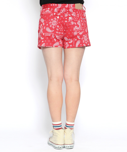 X-girl（エックスガール）の「XG BANDANA SHORTS（その他パンツ・レディース・レッド/ブルー・0/1/2）」の4枚目の写真
