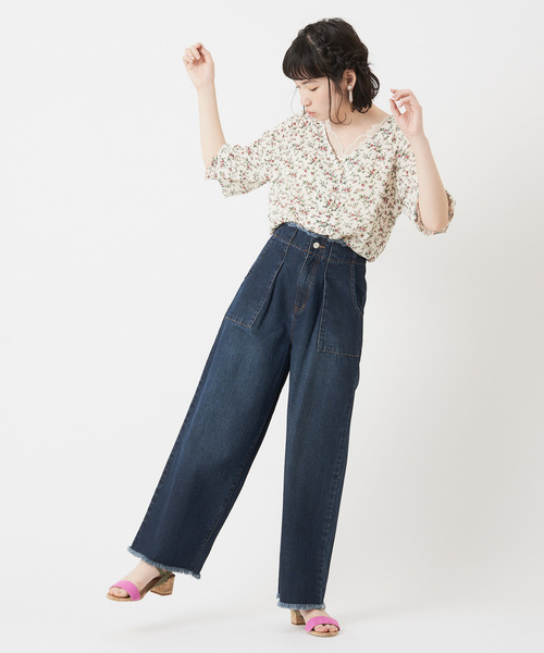 OLIVE des OLIVE(オリーブデオリーブ)の「サスペンダー付き ベイカーパンツ(デニムパンツ・レディース・ブルー/ブルー系その他・FREE)」の2枚目の写真