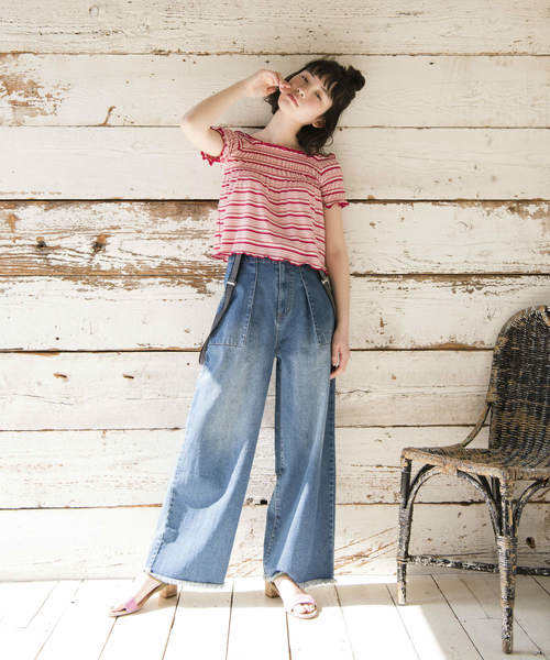 OLIVE des OLIVE(オリーブデオリーブ)の「サスペンダー付き ベイカーパンツ(デニムパンツ・レディース・ブルー/ブルー系その他・FREE)」の18枚目の写真