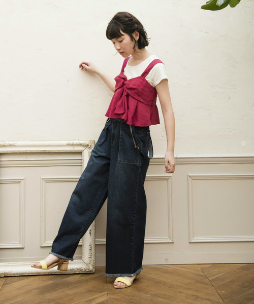 OLIVE des OLIVE(オリーブデオリーブ)の「サスペンダー付き ベイカーパンツ(デニムパンツ・レディース・ブルー/ブルー系その他・FREE)」の14枚目の写真