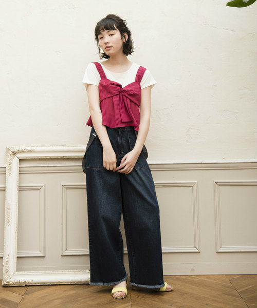 OLIVE des OLIVE(オリーブデオリーブ)の「サスペンダー付き ベイカーパンツ(デニムパンツ・レディース・ブルー/ブルー系その他・FREE)」の15枚目の写真