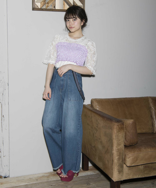 OLIVE des OLIVE(オリーブデオリーブ)の「サスペンダー付き ベイカーパンツ(デニムパンツ・レディース・ブルー/ブルー系その他・FREE)」の22枚目の写真