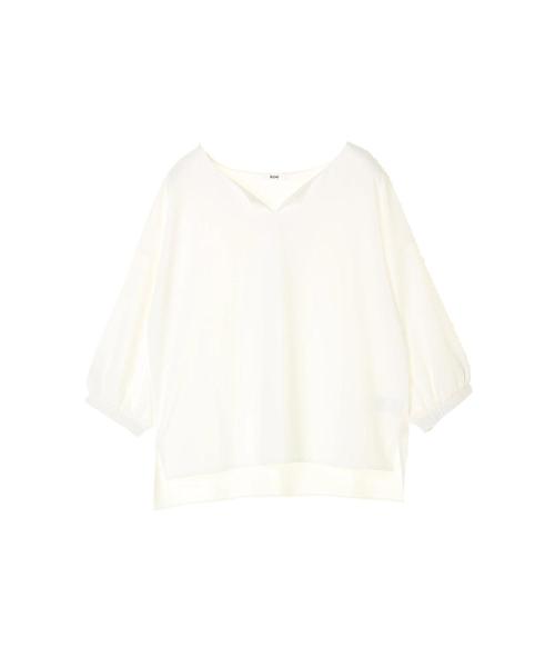 koe（コエ）の「・キーネック袖ボリュームプルオーバー（Tシャツ/カットソー・レディース・オフホワイト/ライトブラウン/カーキ/ネイビー・FREE）」の6枚目の写真