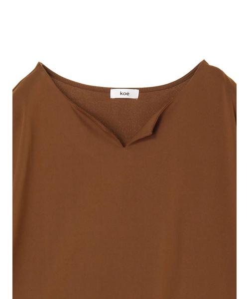 koe（コエ）の「・キーネック袖ボリュームプルオーバー（Tシャツ/カットソー・レディース・オフホワイト/ライトブラウン/カーキ/ネイビー・FREE）」の7枚目の写真
