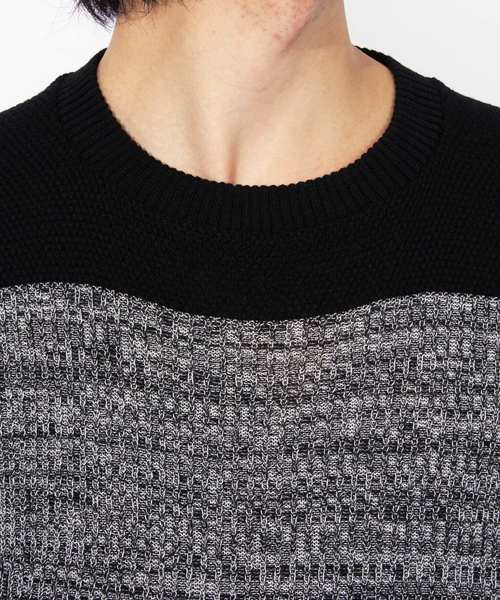 ８(eight)（エイト）の「ボーダー ニット 切替 半袖Tシャツ（Tシャツ/カットソー・メンズ・ホワイト/ブラック/ネイビー・LARGE/X-LARGE/MEDIUM）」の10枚目の写真