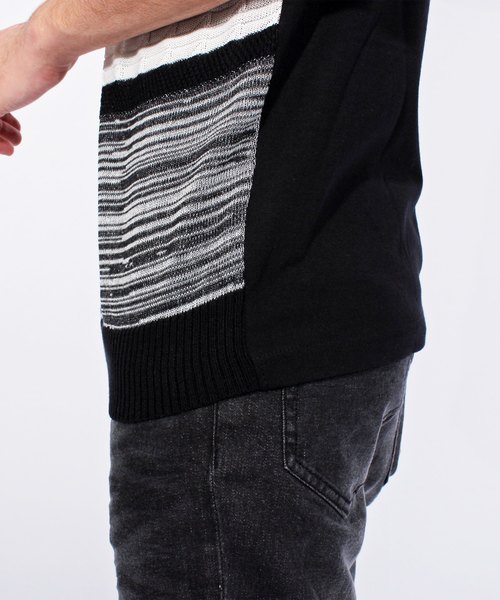 ８(eight)（エイト）の「ボーダー ニット 切替 半袖Tシャツ（Tシャツ/カットソー・メンズ・ホワイト/ブラック/ネイビー・LARGE/X-LARGE/MEDIUM）」の14枚目の写真