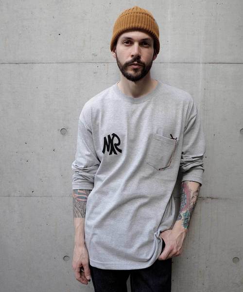 MR.OLIVE(ミスターオリーブ)の「< 直営店限定 > NEW MR EMBLEM / BIG SILHOUETTE POCKET LONGSLEEVE T-SHIRT(Tシャツ/カットソー・メンズ・ブラック/グレー/オフホワイト・SMALL/MEDIUM/LARGE/X-LARGE)」の19枚目の写真