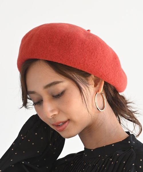 rps（アールピーエス）の「ウールベレー帽（ハンチング/ベレー帽・レディース・チャコールグレー/ライトグレー/ブラック/ベージュ/ネイビー/ブラウン/レッド/グリーン/キャメル/グレー/ダークベージュ/ダークパープル/オレンジ系その他/ボルドー/ラベンダー/ライトベージュ/モカ/ダークグリーン/ブラック系その他2/杢グレー/ダークブラウン・フリー）」の19枚目の写真