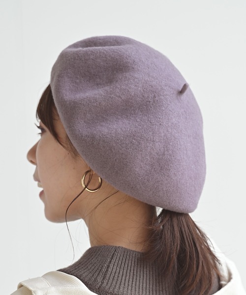 rps（アールピーエス）の「ウールベレー帽（ハンチング/ベレー帽・レディース・チャコールグレー/ライトグレー/ブラック/ベージュ/ネイビー/ブラウン/レッド/グリーン/キャメル/グレー/ダークベージュ/ダークパープル/オレンジ系その他/ボルドー/ラベンダー/ライトベージュ/モカ/ダークグリーン/ブラック系その他2/杢グレー/ダークブラウン・フリー）」の17枚目の写真