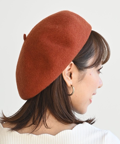 rps（アールピーエス）の「ウールベレー帽（ハンチング/ベレー帽・レディース・チャコールグレー/ライトグレー/ブラック/ベージュ/ネイビー/ブラウン/レッド/グリーン/キャメル/グレー/ダークベージュ/ダークパープル/オレンジ系その他/ボルドー/ラベンダー/ライトベージュ/モカ/ダークグリーン/ブラック系その他2/杢グレー/ダークブラウン・フリー）」の21枚目の写真