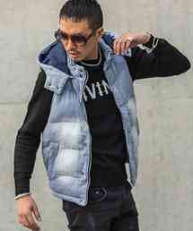 デニム中綿ベスト　メンズ　アウター