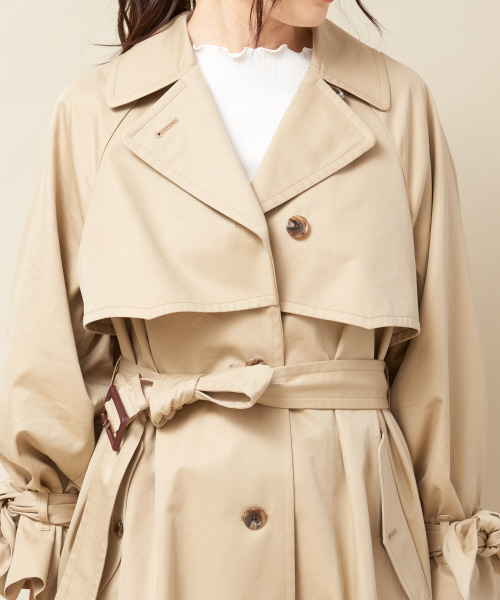 qualite（カリテ）の「リボンスリーブトレンチコート（トレンチコート