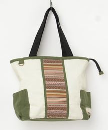 Amina（アミナ）の「【チャイハネ】ネパール織り×無地BIGトートバッグ（トートバッグ）」
