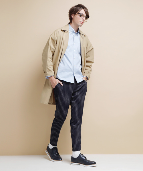 EMMA CLOTHES（エマクローズ）の「ピンストライプスリムトラウザーズ（その他パンツ・メンズ・ブラック/ネイビー・M/L/XL）」の4枚目の写真