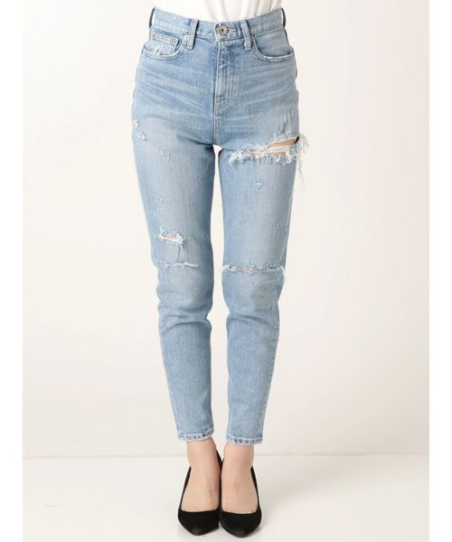 GYDA(ジェイダ)の「GROUNGE DAMAGE ペグトップデニムパンツ(デニムパンツ・レディース・ライトブルー/ブルー・SMALL/MEDIUM/X-SMALL)」の11枚目の写真