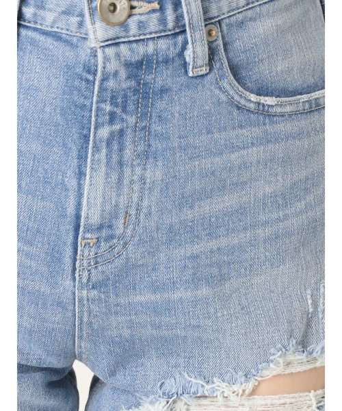 GYDA(ジェイダ)の「GROUNGE DAMAGE ペグトップデニムパンツ(デニムパンツ・レディース・ライトブルー/ブルー・SMALL/MEDIUM/X-SMALL)」の3枚目の写真