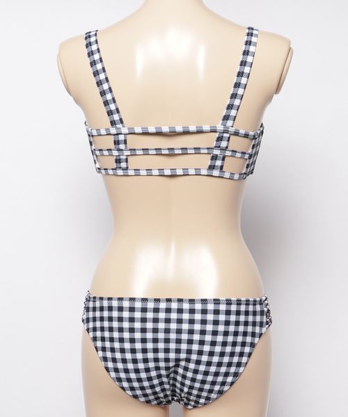 Dalfwin(ダールフィン)の「フロントアイレットレースアップビキニ(水着・レディース・ブラック/ストライプ/チェック・S/M/L)」の5枚目の写真