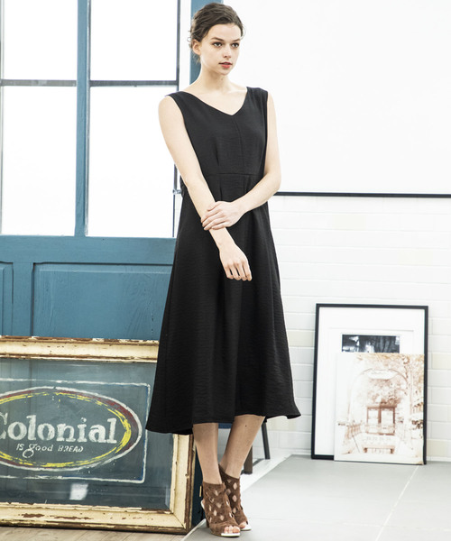 Emma Taylor（エマテイラー）の「リングドットフレアドレス（ドレス・レディース・ブラック/ベージュ/カーキ・36/38）」の12枚目の写真