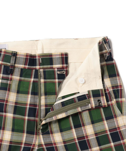 BARRY BRICKEN(バリーブリッケン)の「SHIPS×BARRY BRICKEN: マドラスチェック トラウザーズパンツ(スラックス・メンズ・グリーン・SMALL/MEDIUM/LARGE)」の8枚目の写真