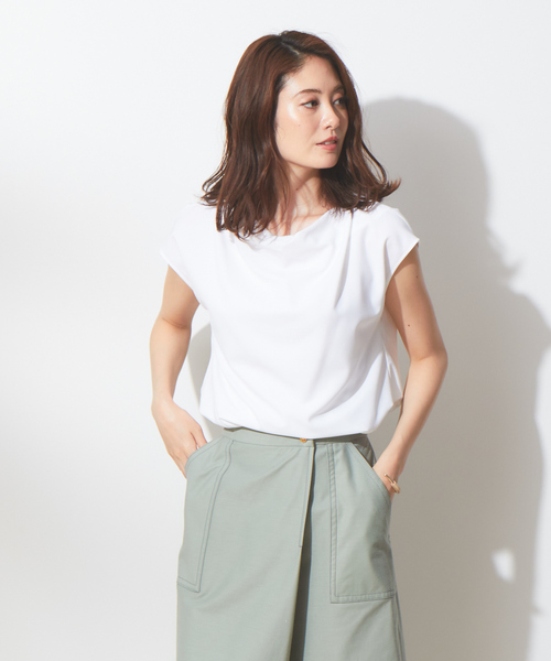 qualite（カリテ）の「《吸汗速乾・UVカット・接触冷感・透け防止》ドライスラブシャツ（シャツ/ブラウス・レディース・ブラック/グレー/ホワイト・38/36）」の2枚目の写真