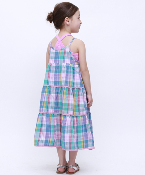 RUGGEDWORKS（ラゲッドワークス）の「マドラスチェックロングドレス（その他パンツ・キッズ・ブルー/ピンク・140cm/130cm/90cm/110cm/100cm/120cm）」の9枚目の写真