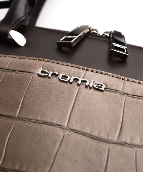 cromia]牛革レザーハンドバッグイタリア製クロコダイル 型押し