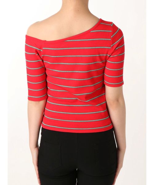 jouetie（ジュエティ）の「アシメネックT（Tシャツ/カットソー・レディース・ライトブルー/ブラック/パープル/レッド・MEDIUM）」の7枚目の写真