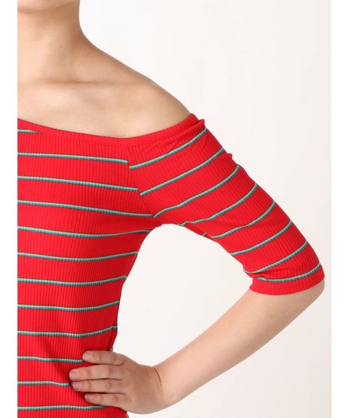 jouetie（ジュエティ）の「アシメネックT（Tシャツ/カットソー・レディース・ライトブルー/ブラック/パープル/レッド・MEDIUM）」の9枚目の写真