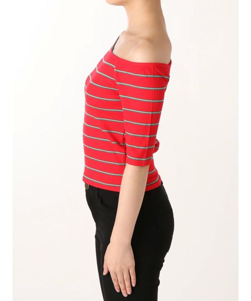 jouetie（ジュエティ）の「アシメネックT（Tシャツ/カットソー・レディース・ライトブルー/ブラック/パープル/レッド・MEDIUM）」の22枚目の写真