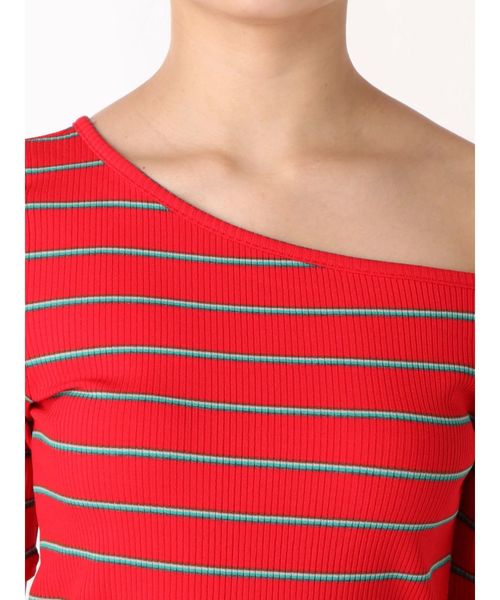 jouetie（ジュエティ）の「アシメネックT（Tシャツ/カットソー・レディース・ライトブルー/ブラック/パープル/レッド・MEDIUM）」の20枚目の写真