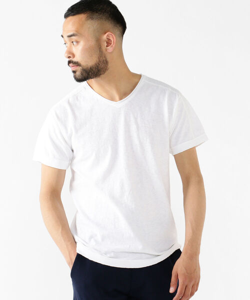 BEAMS PLUS(ビームスプラス)の「BEAMS PLUS / V-NECK TEE(Tシャツ/カットソー・メンズ・オフホワイト/ネイビー/ブラック/ピンク・LARGE/SMALL/MEDIUM/X-LARGE)」の5枚目の写真