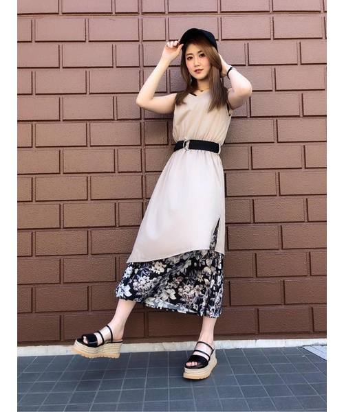 Cecil Mcbee セシルマクビー の 裾花柄カットワンピース ワンピース Wear