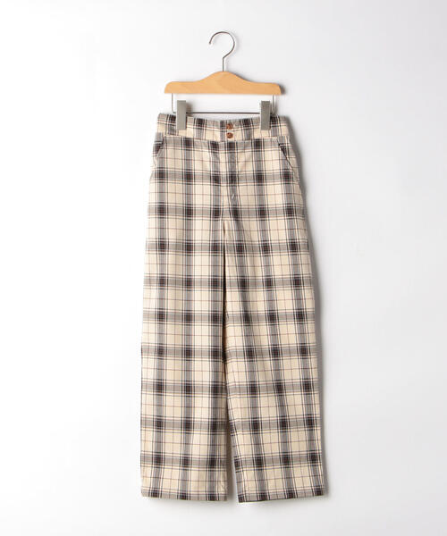 green label relaxing(グリーンレーベルリラクシング)の「ハイウエストチェックパンツ ベージュ(その他パンツ)」 - WEAR green label relaxing(グリーンレーベルリラクシング)の「ハイウエストチェックパンツ ベージュ(その他パンツ)」 - WEAR