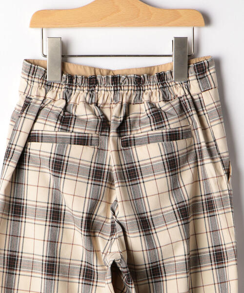 green label relaxing（グリーンレーベルリラクシング）の「ハイウエストチェックパンツ ベージュ（その他パンツ・キッズ・ベージュ・105/115/125/135）」の4枚目の写真