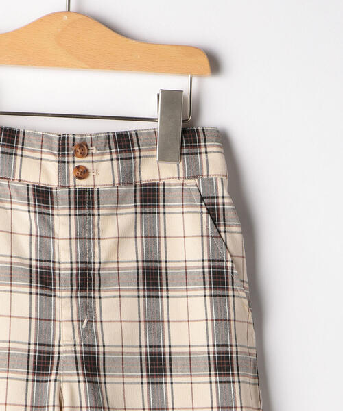 green label relaxing（グリーンレーベルリラクシング）の「ハイウエストチェックパンツ ベージュ（その他パンツ・キッズ・ベージュ・105/115/125/135）」の5枚目の写真