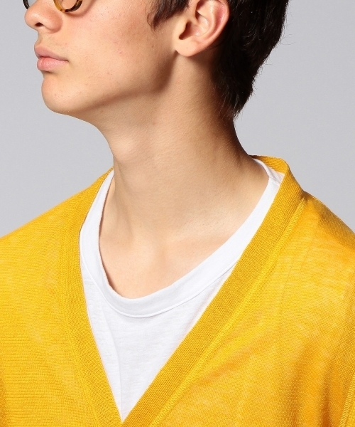 UNITED ARROWS（ユナイテッドアローズ）の「UAB カラードリネン　ハイゲージカーディガン ◆（カーディガン/ボレロ・メンズ・ロイヤルブルー/イエロー/ケリー・SMALL/X-SMALL/X-LARGE/LARGE/MEDIUM）」の8枚目の写真